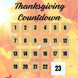 Countdown to Thanksgiving Printable